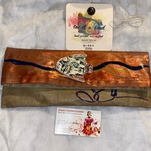 One of a kind hand painted and handcrafted clutch purse